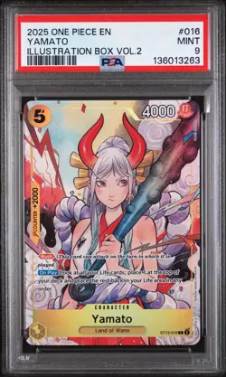 2025 ONE PIECE PROMOS ILLUSTRATION BOX VOL.2 #016 YAMATO PSA 9 - Image 1