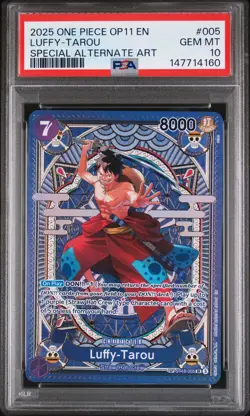 2025 ONE PIECE OP11-A FIST OF DIVINE SPEED #005 LUFFY-TAROU PSA 10 - Image 1
