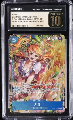 2025 ONE PIECE JPN SUPER RARE ALT ART PARA #OP11-054 NAMI CGC 10 PRISTINE - Image 1