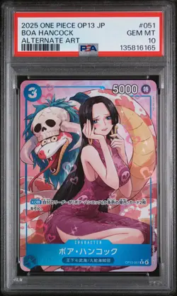 2025 ONE PIECE JPN OP13-CARRYING ON HIS WILL ALTERNATE ART BOA HANCOCK PSA 10 - Image 1