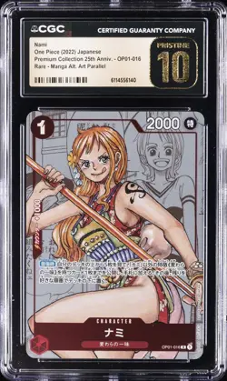 2022 ONE PIECE JPN 25TH ANN. RARE MANGA ALT ART PARA NAMI CGC 10 PRISTINE - Image 1