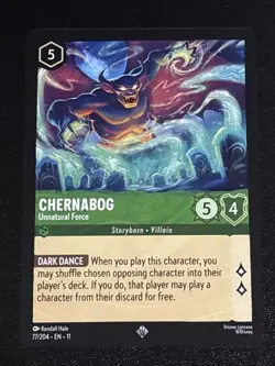 Disney Lorcana Winterspell Chernabog - Unnatural Force 77/204 NM Super Rare - Image 1