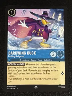 Disney Lorcana Winterspell Darkwing Duck - Dashing Gadgeteer 150/204 Super Rare - Image 1