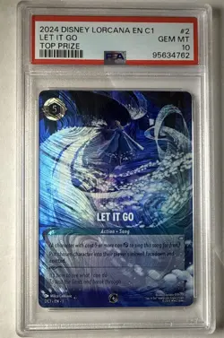 Disney Lorcana Let It Go DLC Foil Top Prize Promo 2/C1 PSA 10 Gem Mint - Image 1