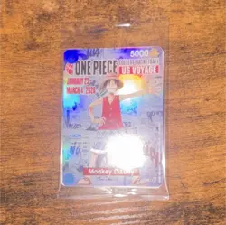 Bandai One Piece CCG Monkey D. Luffy Foil US Voyage 5000 Card - Image 1
