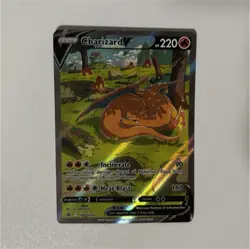 Pokemon Charizard V SWSH260 Foil 220 HP Dragon Basic Pokemon TCG Card Stock - Image 1