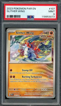 PSA 9 Slither Wing (Ink Error) Paradox Rift 107/182 Pokemon Card B14 - Image 1