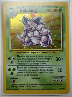 Pokemon Nidoking Base Set Holo Rare 11/102 Wizards 1999 Card Ungraded Excellent - Image 1