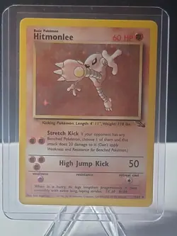 Pokemon Card TCG Hitmonlee 1999 Fossil Holo Card 7/62 Unlimited Holo Rare LP - Image 1