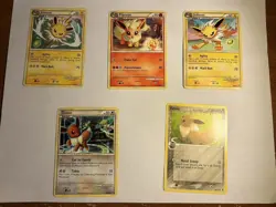 Pokemon Eeveelution Lot (5 Cards) – Jolteon x2, Flareon, Eevee x2 – MP/LP - Image 1