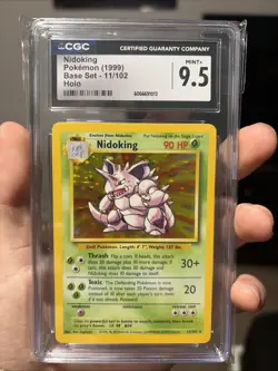 Nidoking Base Set Unlimited Holo Card 11/102 Vintage 1999 WOTC CGC 9.5 - Image 1