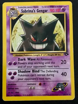 Sabrina’s Gengar Normal 29/132 Gym Heroes Pokemon TCG Card Lightly Played - Image 1