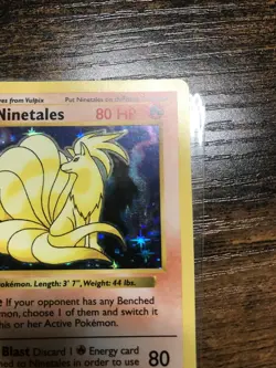 Ninetales 12/102 Holo Rare Base Set Shadowless Pokemon Card 1999 LP - Image 3
