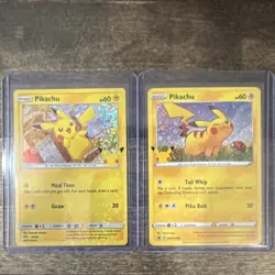 Pokemon Pikachu Promo Lot 25/25, SWSH039 Holo & Regular 2 Cards - Image 1