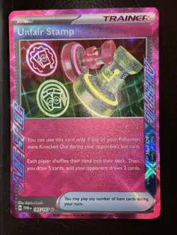 Unfair Stamp 165/167 Sv06: Twilight Masquerade Holo ACE SOEC Rare Pokemon Card - Image 1