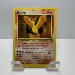 Pokemon Moltres Fossil 12/62 Holo Rare 70HP Wizards 1999 Card English - Image 1