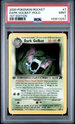 2000 Team Rocket 1st Edition Dark Golbat 7/82 - PSA 9 - Holo Rare Pokemon Card - Image 1