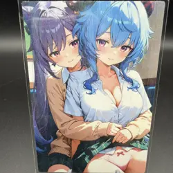 Keqing & Ganyu Genshin Impact Anime Waifu Card Doujin ACG Goddess Holo - Image 1