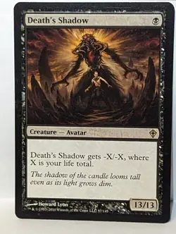 MTG Death's Shadow Worldwake 57/145 Regular Rare LP Magic The Gathering - Image 1