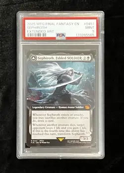 MTG - Sephiroth, Fabled SOLDIER (Extended Art) Final Fantasy Regular PSA 9 - Image 2