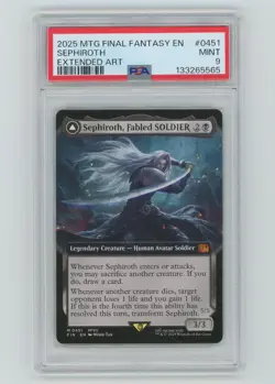 MTG - Sephiroth, Fabled SOLDIER (Extended Art) Final Fantasy Regular PSA 9 - Image 3