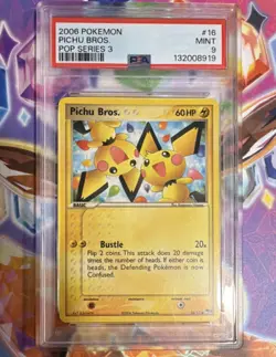 Pokemon Pichu Bros. Black Star Promo PSA 9 POP Series 3 #16/17 Regular 2006 - Image 1