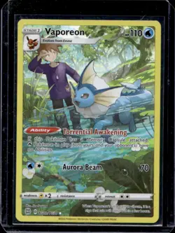 2022 Pokemon SWSH Brilliant Stars Vaporeon Trainer Gallery Holo #TG02/TG30 - Image 1