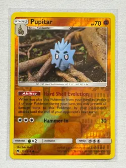 Pupitar 116/214 Uncommon Lost Thunder Pokemon Reverse Holo Near Mint - Image 1