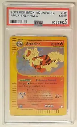 1x V0134: 2003 Arcanine - H2/H32 - Holo - Aquapolis - PSA: 9: MINT: 62553523 Gr - Image 1