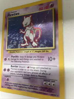 Pokemon TCG Mewtwo Base Set 10/102 Holo Unlimited Holo Rare - Image 2