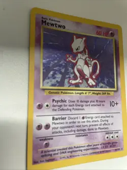 Pokemon TCG Mewtwo Base Set 10/102 Holo Unlimited Holo Rare - Image 3