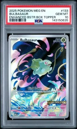 Pokemon Mega Evolutions Bulbasaur 133/132 Enhanced Topper Promo Stamped PSA 10 - Image 1