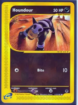 VINTAGE 2002 POKEMON HOUNDOUR 113/165 EXPEDITION (e-Reader) REGULAR NM/M - Image 1