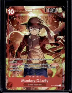 2024 One Piece Treasure Boosters Monkey D Luffy Promo Super Rare #ST10-006 - Image 1