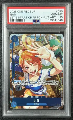 NAMI PSA 10 2025 ONE PIECE JAPANESE #OP09-050 LET'S START CP PR ALTERNATE ART 46 - Image 1