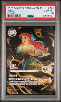 2025 DISNEY LORCANA EN 10-WHISPERS IN THE WELL ARIEL - ETHEREAL VOICE PSA 10 - Image 1