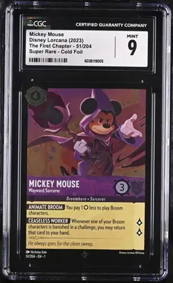 Disney Lorcana The First Chapter 51/204 Mickey Mouse FOIL CGC 9 - Image 1