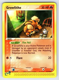 Growlithe 65/100 2003 EX Sandstorm Pokemon Card Nintendo e-Series Common Nm/Vlp - Image 1