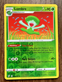 REVERSE HOLO Lombre 008/192 - 2020 Pokemon Rebel Clash Uncommon Card CLEAN NM - Image 1