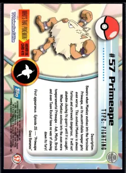 Pokemon Topps Card | TV Animation Edition | Primeape #57 | Holo | LP - Image 2