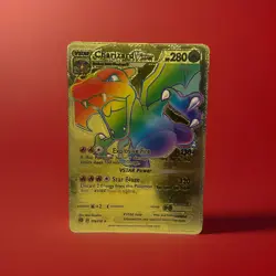 Charizard VSTAR Gold Foil Rainbow Display Custom FAN ART Pokemon Card Anime - Image 1