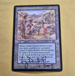 UNPLAYED SIGNED MTG Soldevi Excavations NM Alliances EDH CUBE LAND LIZ DANFORTH - Image 1