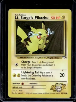 2000 Pokemon Gym Heroes Lt. Surge's Pikachu #81/132 - Image 1