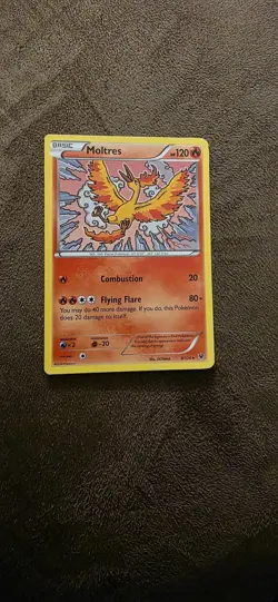 Pokemon TCG Moltres XY Fates Collide 9/124 Regular Rare Card LP - Image 1