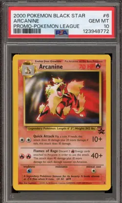 Pokemon Arcanine League Black Star Promo #6 PSA 10 Gem Mint - Image 1