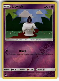 Litwick 101/214 SM - Lost Thunder LP Pokemon Card TCG - Image 1
