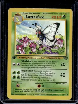 1999 Pokemon Jungle 1st Edition Butterfree #33/64 - Image 1