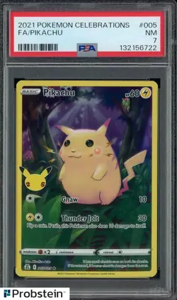 Auction #3 2021 Pokemon Celebrations #005 FA Pikachu PSA 7 NM - Image 1
