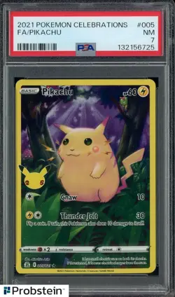 Auction #1 2021 Pokemon Celebrations #005 FA Pikachu PSA 7 NM - Image 1
