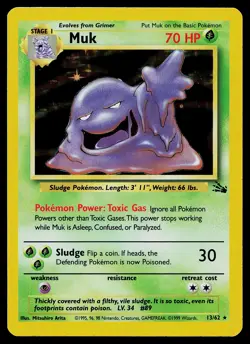 Pokemon Card - Muk Fossil 13/62 Holo Rare - Image 1